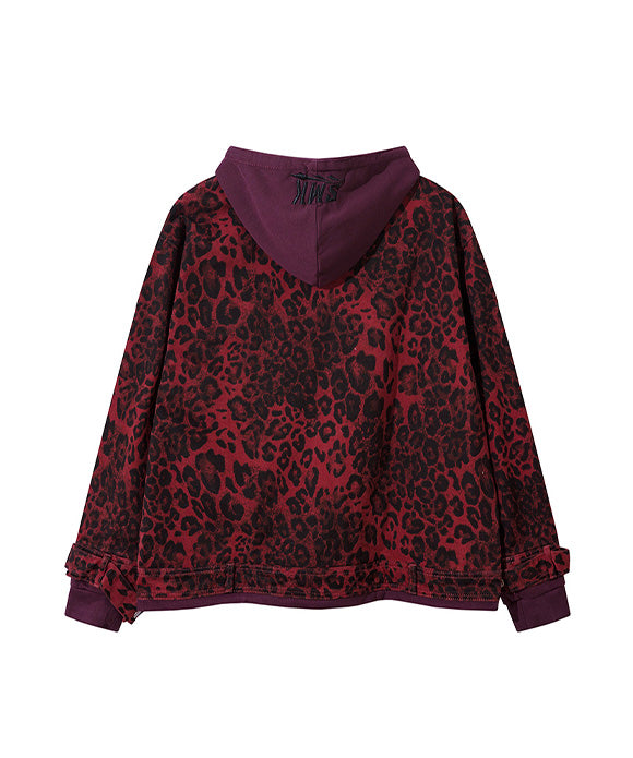 BAKYARDER Vintage Leopard Print Hooded Jacket