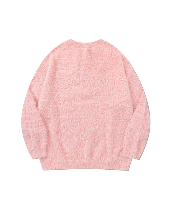 BAKYARDER Retro Fun Cat Fuzzy Sweater