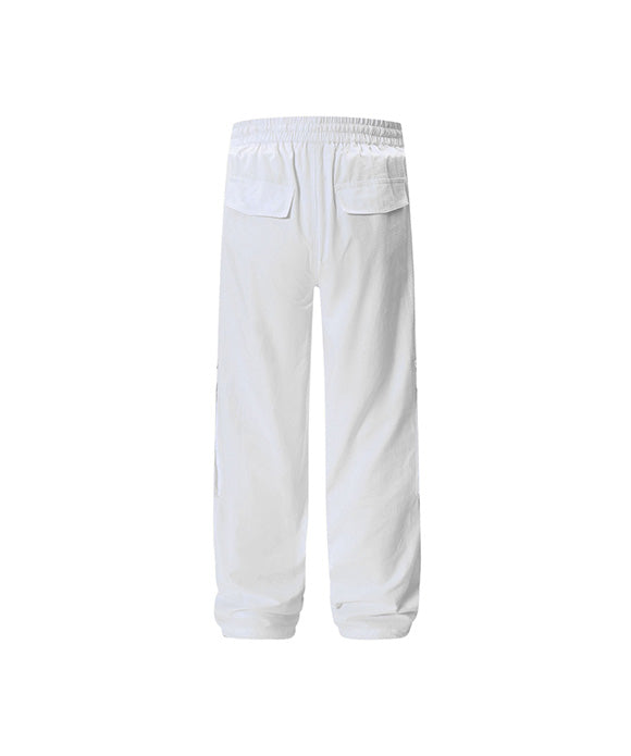 BAKYARDER Wrinkled Wide-Leg Multi-Pocket Cargo Pants