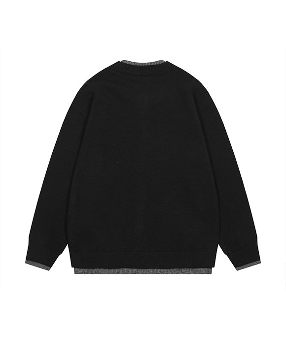 BAKYARDER Two-in-One Layered Patchwork Cardigan