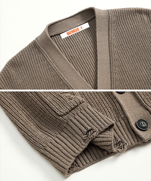 BAKYARDER Vintage Ripped Casual Sweater