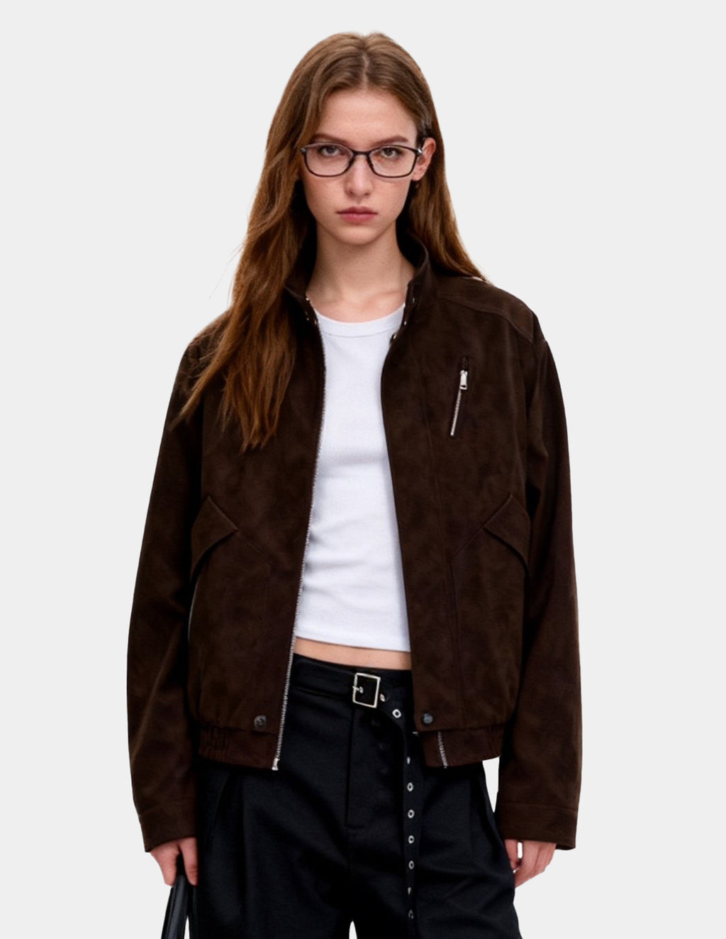 BAKYARDER 3D Panel Zip Pocket Moto PU Leather Jacket