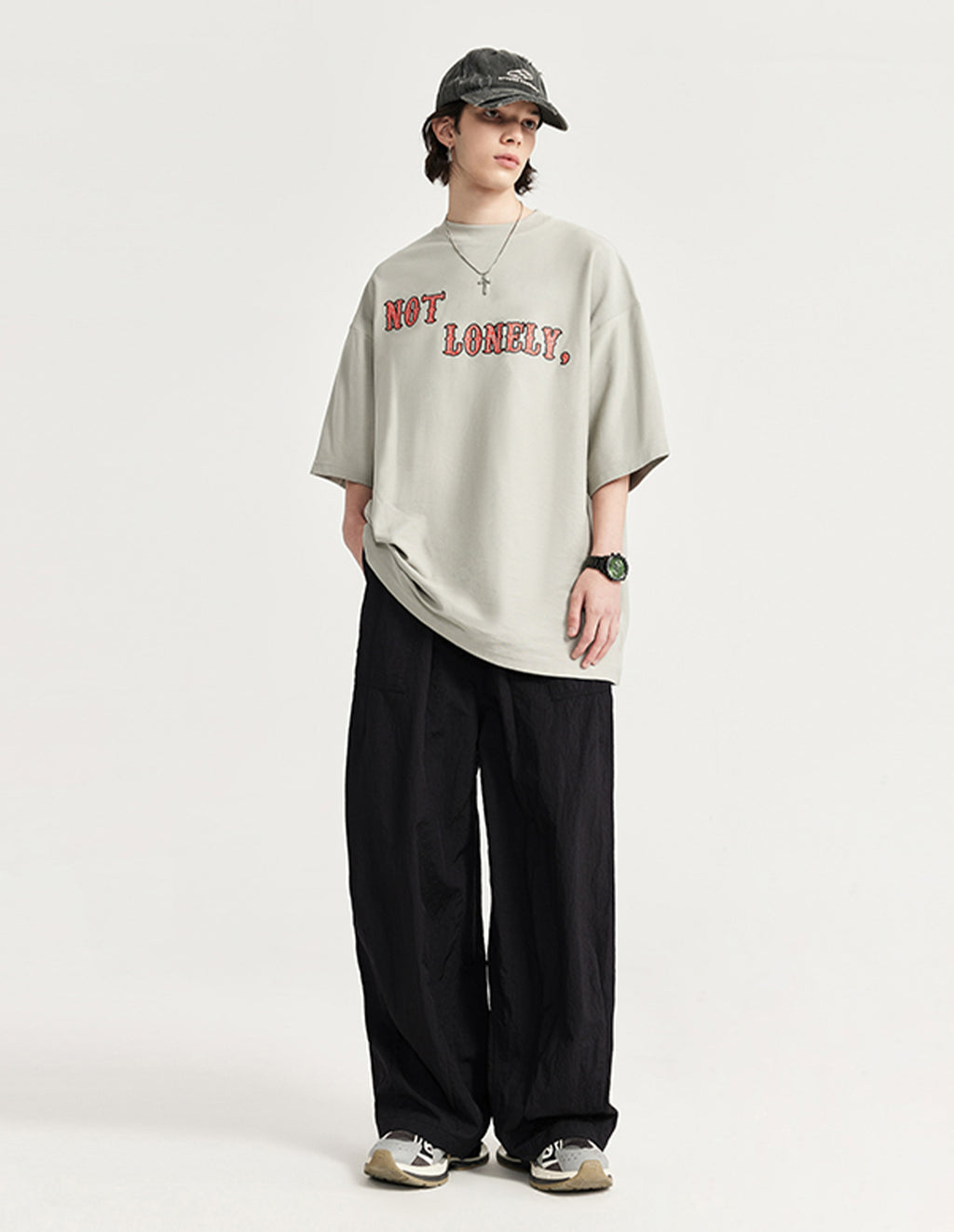 BAKYARDER Wrinkled Washed Wide-Leg Pants