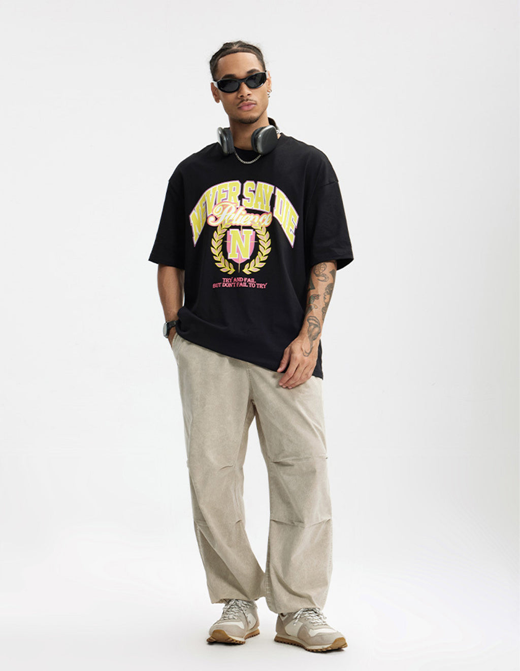 BAKYARDER Vintage Wash Pleated Cargo Jogger Pants