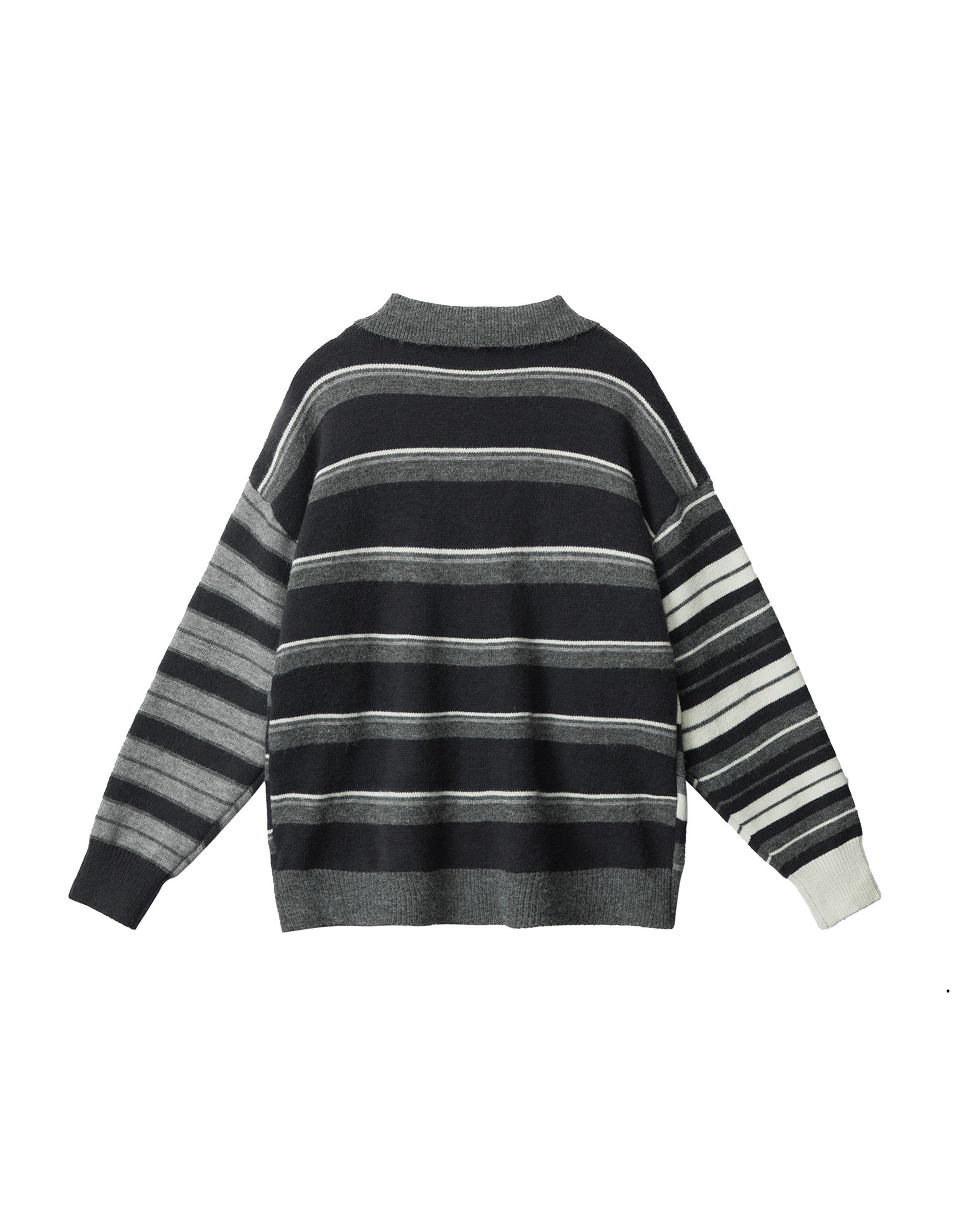 BAKYARDER Vintage Striped Contrast-Color Lapel Cardigan Sweater