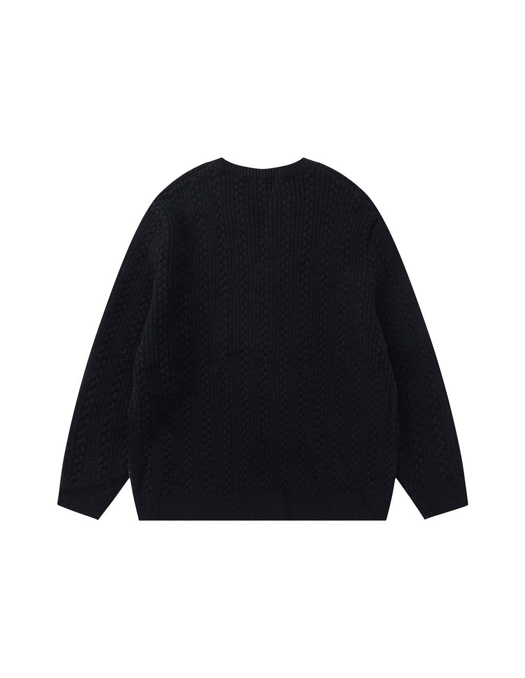 BAKYARDER Vintage V-Neck Cable Knit Pullover Sweater