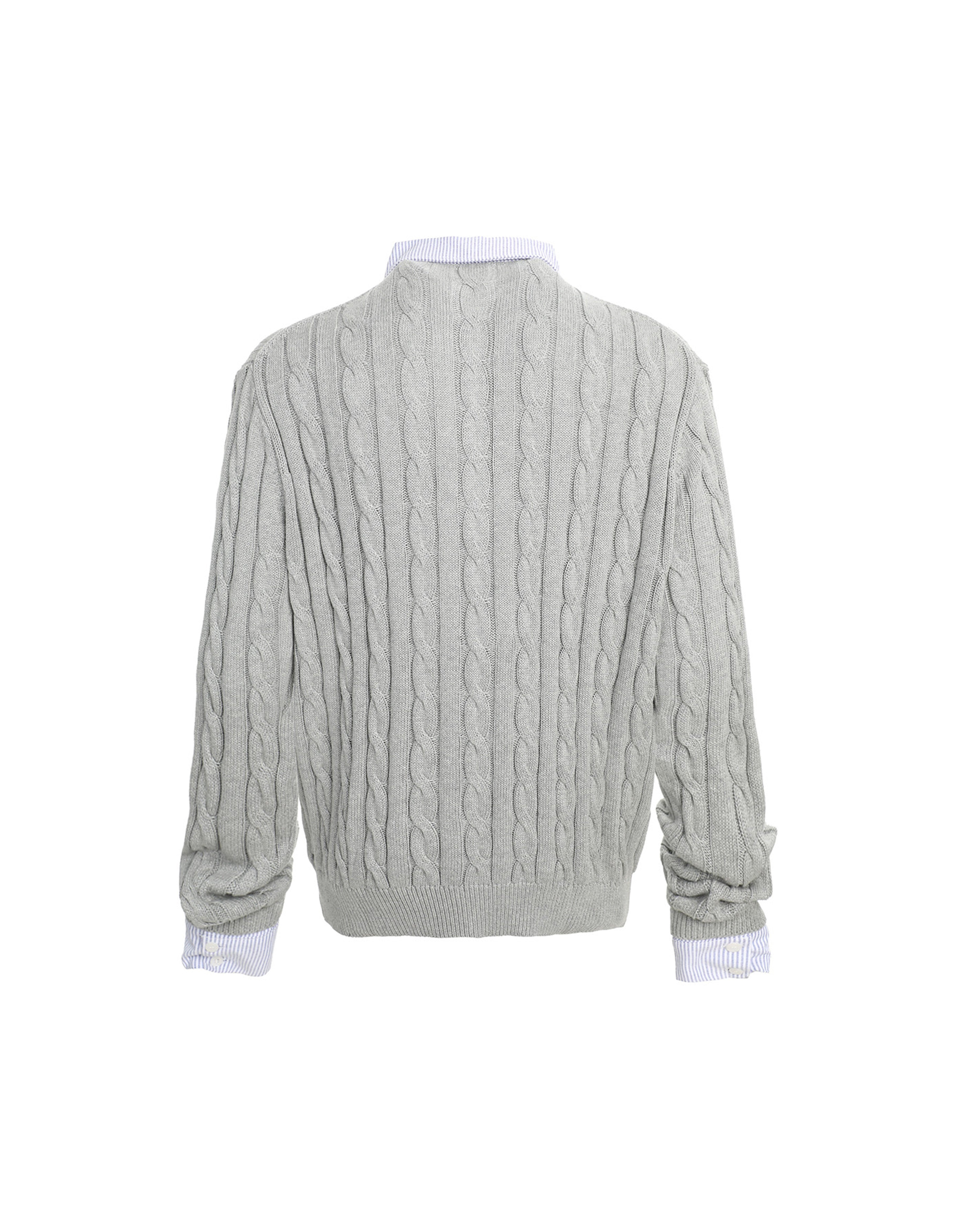 BAKYARDER Cable Knit Layered-Look Pullover Sweater