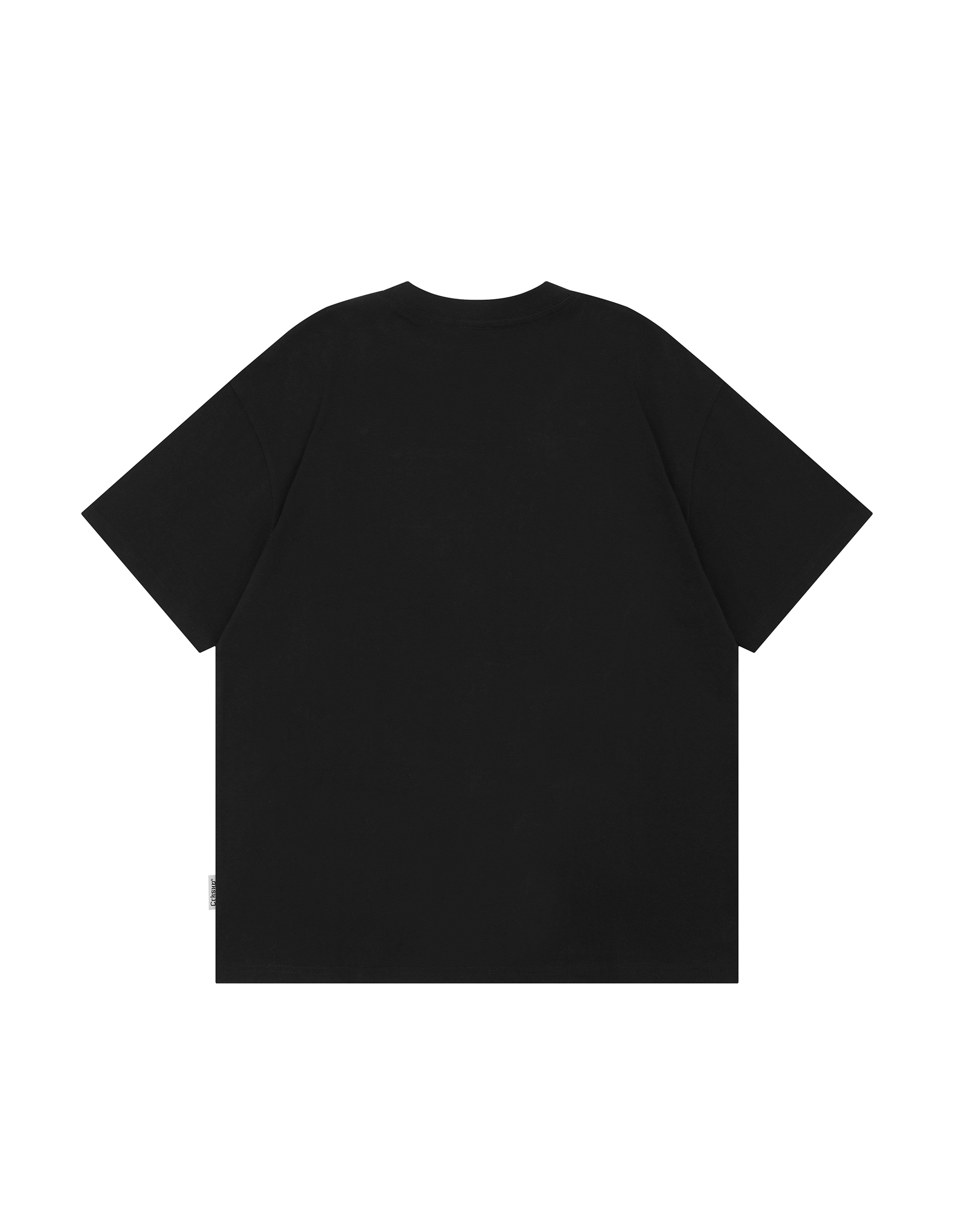 BAKYARDER Cartoon Cat Plaid Patch Embroidery Tee