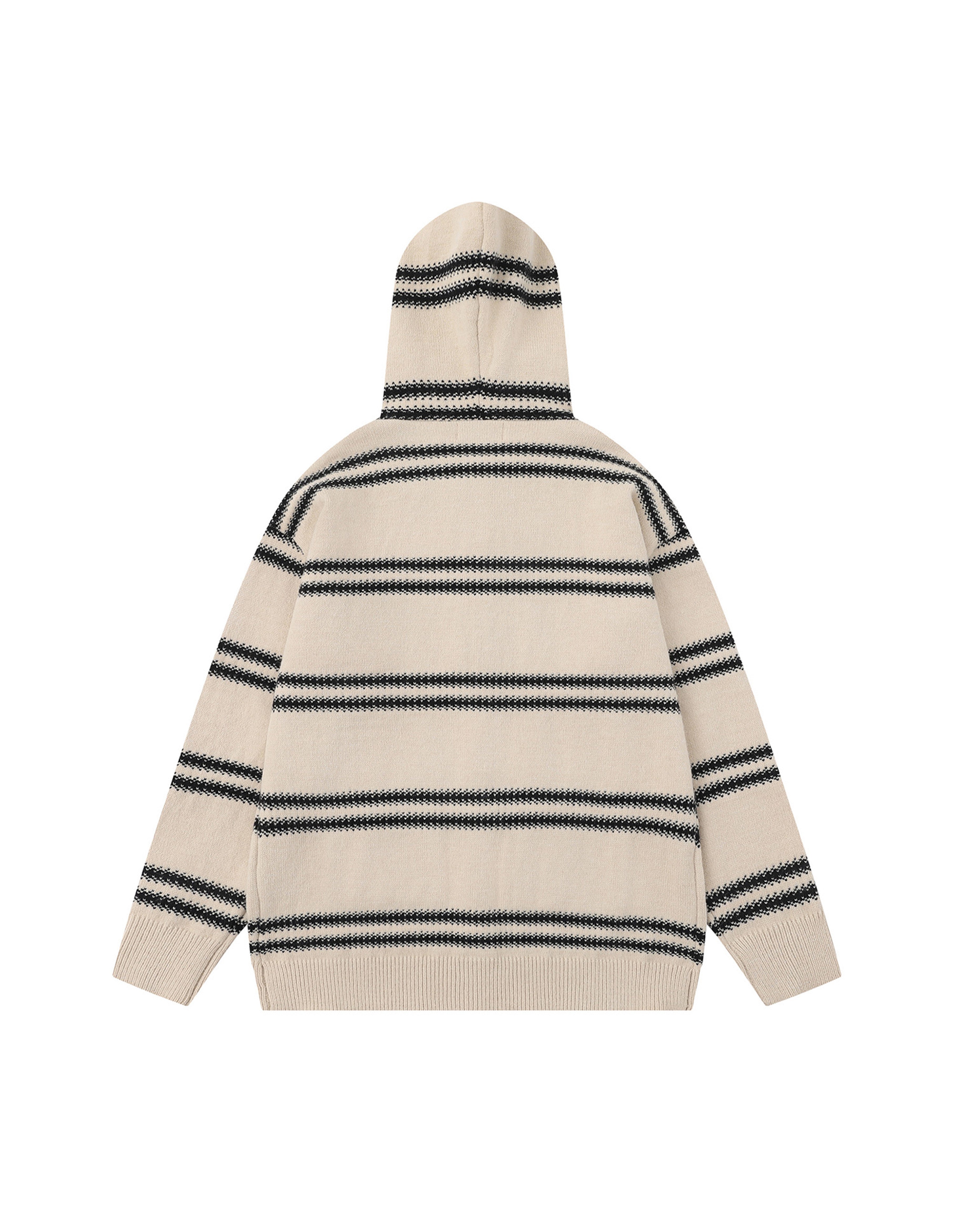 BAKYARDER Vintage Striped Hooded Cardigan Sweater