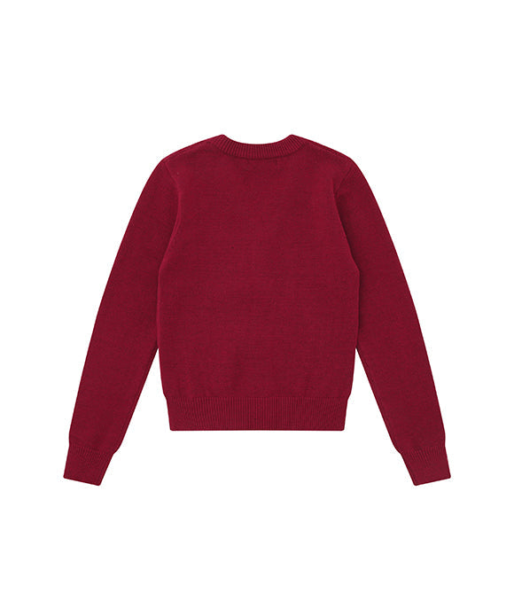 BAKYARDER Women Minimalist Badge Embroidery Cardigan