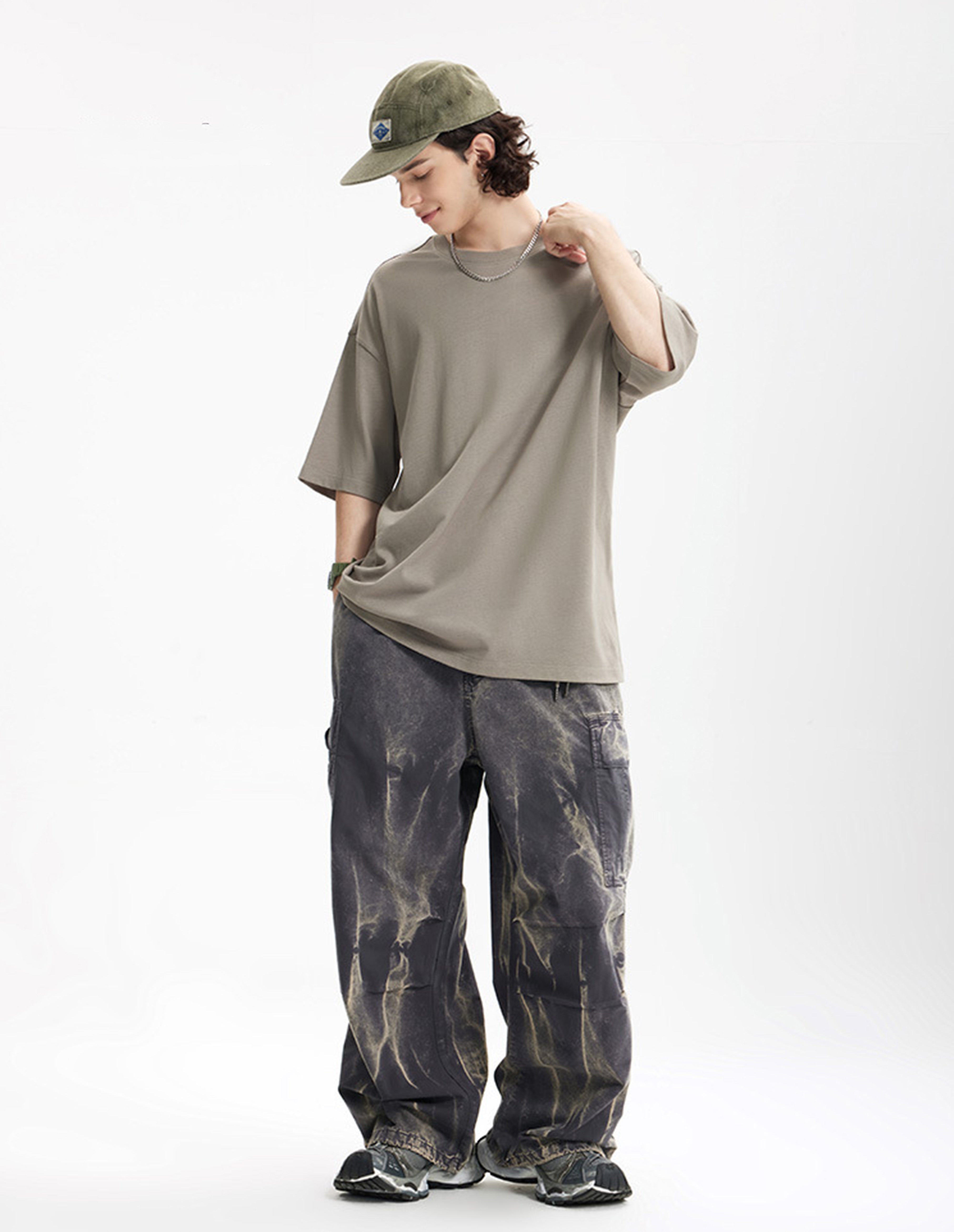 BAKYARDER Vintage Wall Texture Wash Cargo Pants