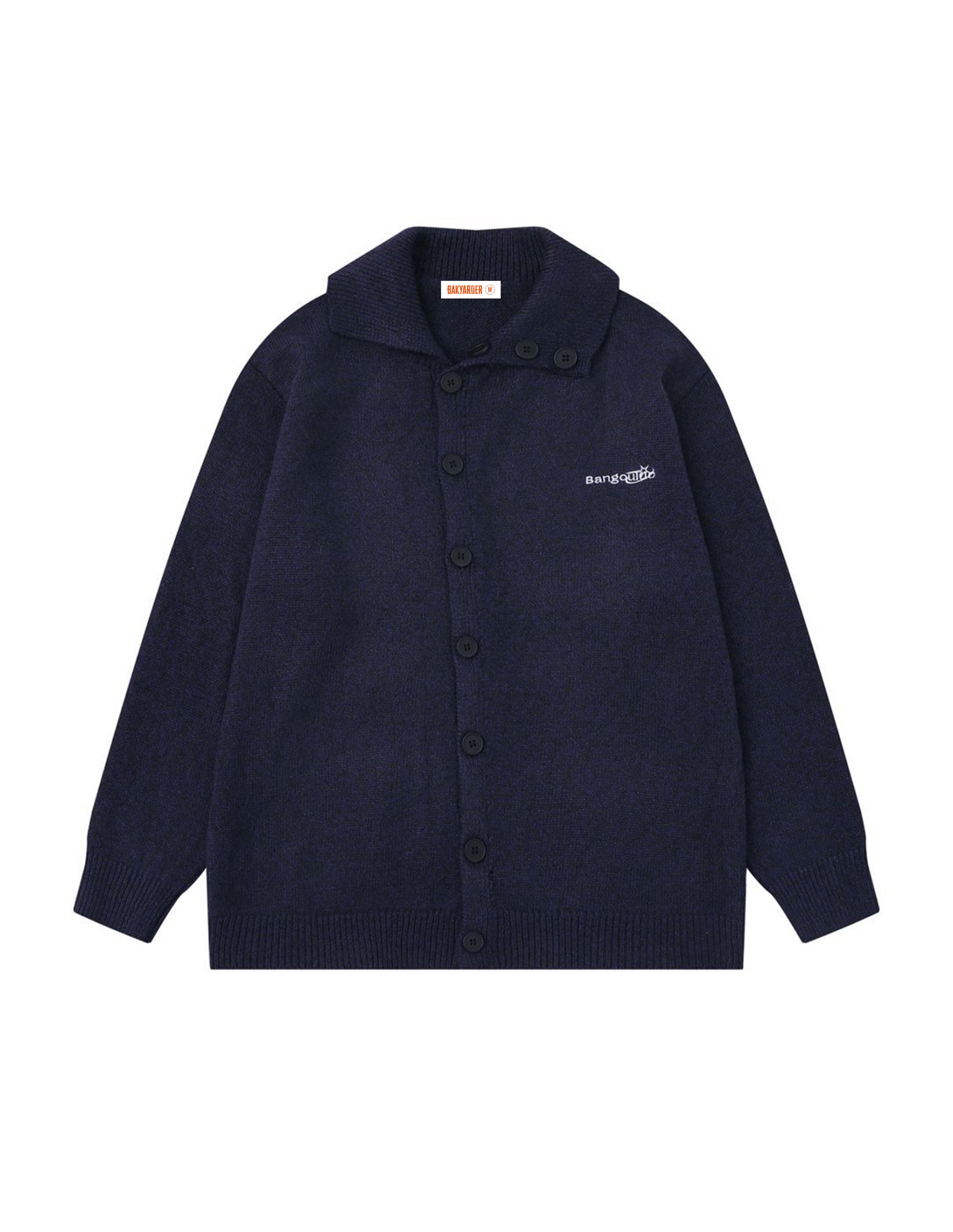 BAKYARDER Vintage Lapel Knit Cardigan