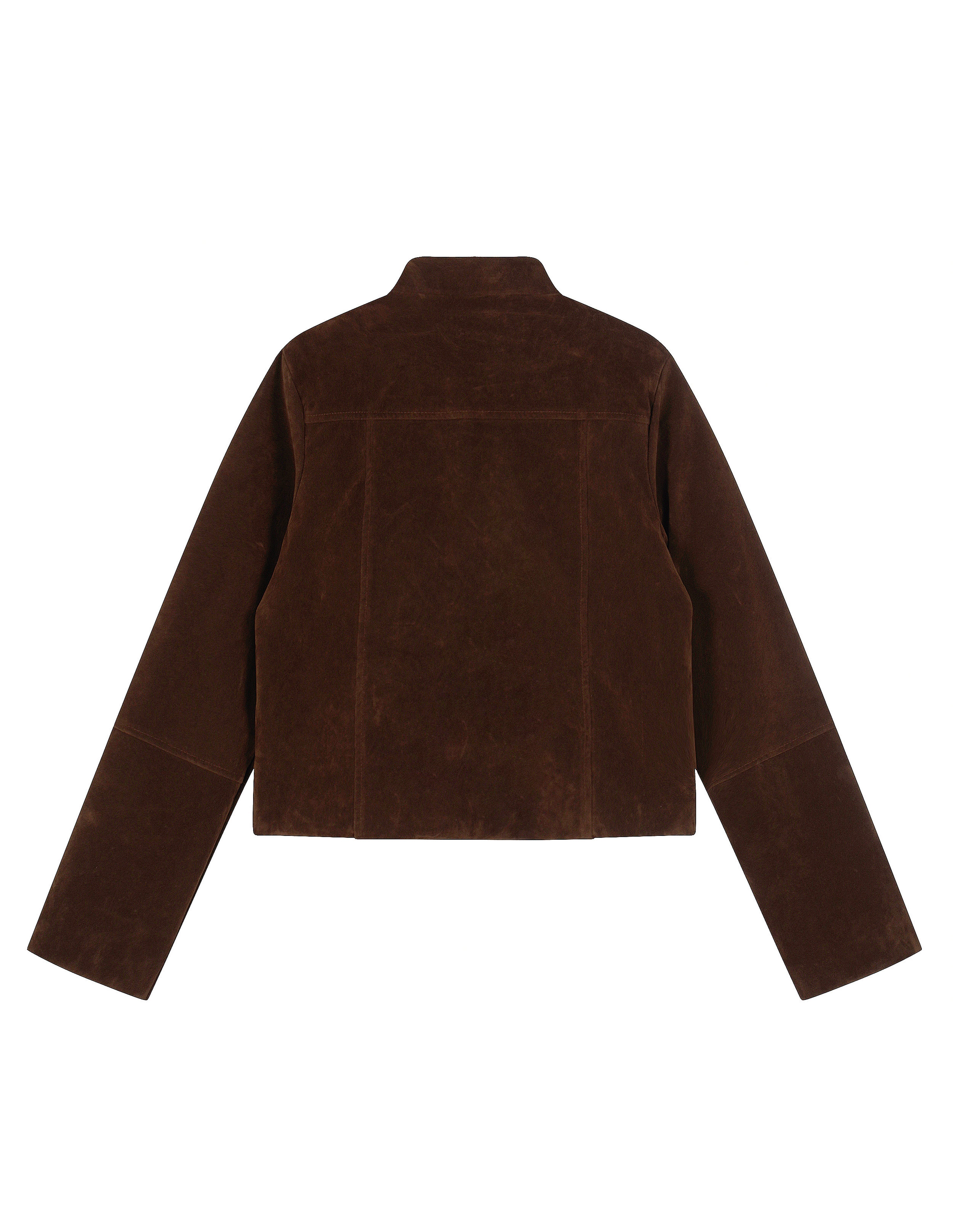 BAKYARDER Women's Vintage Suede Stand-Collar Short Jacket