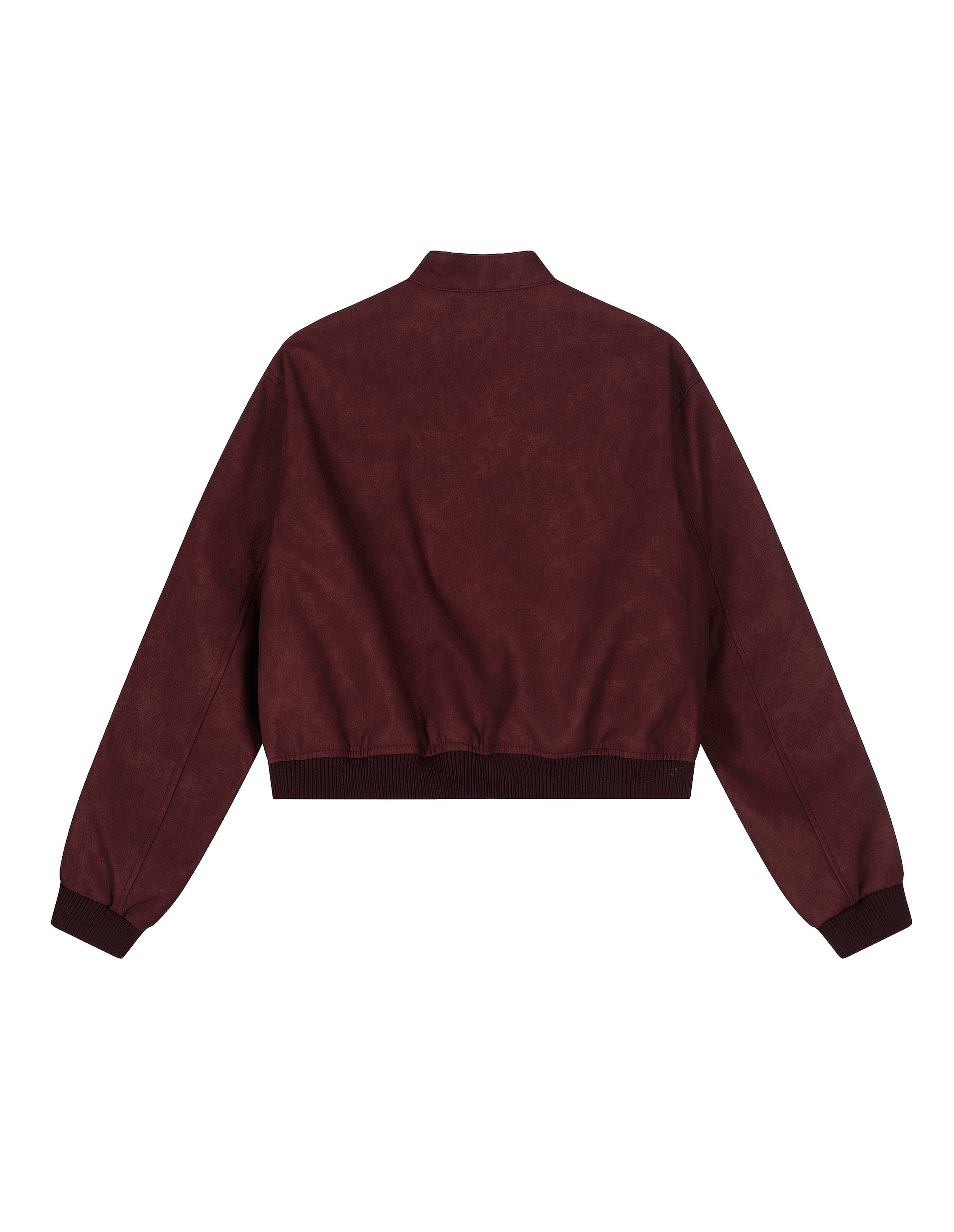 BAKYARDER Women's Vintage Stand-Collar PU Short Leather Jacket