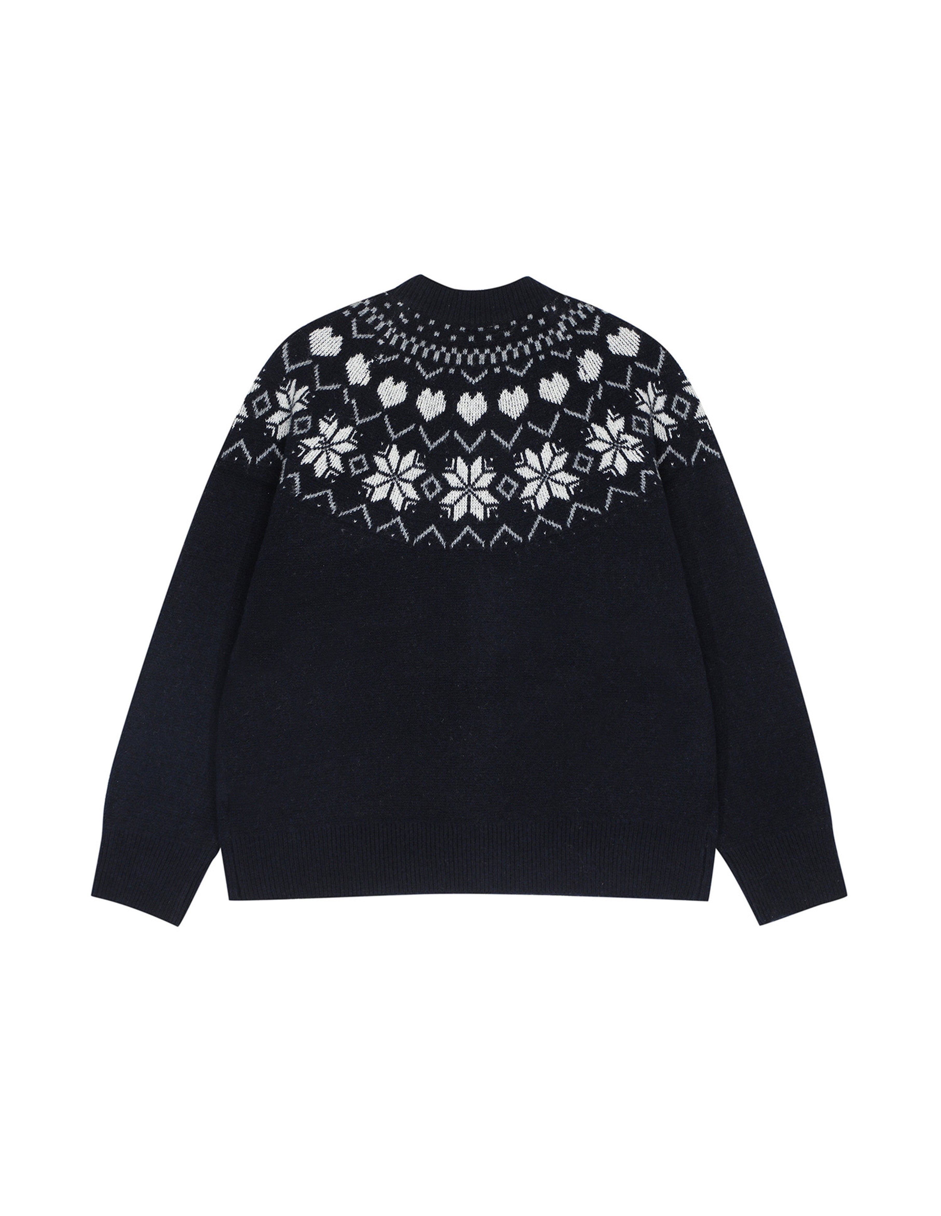 BAKYARDER Vintage Snowflake Jacquard Cardigan Sweater