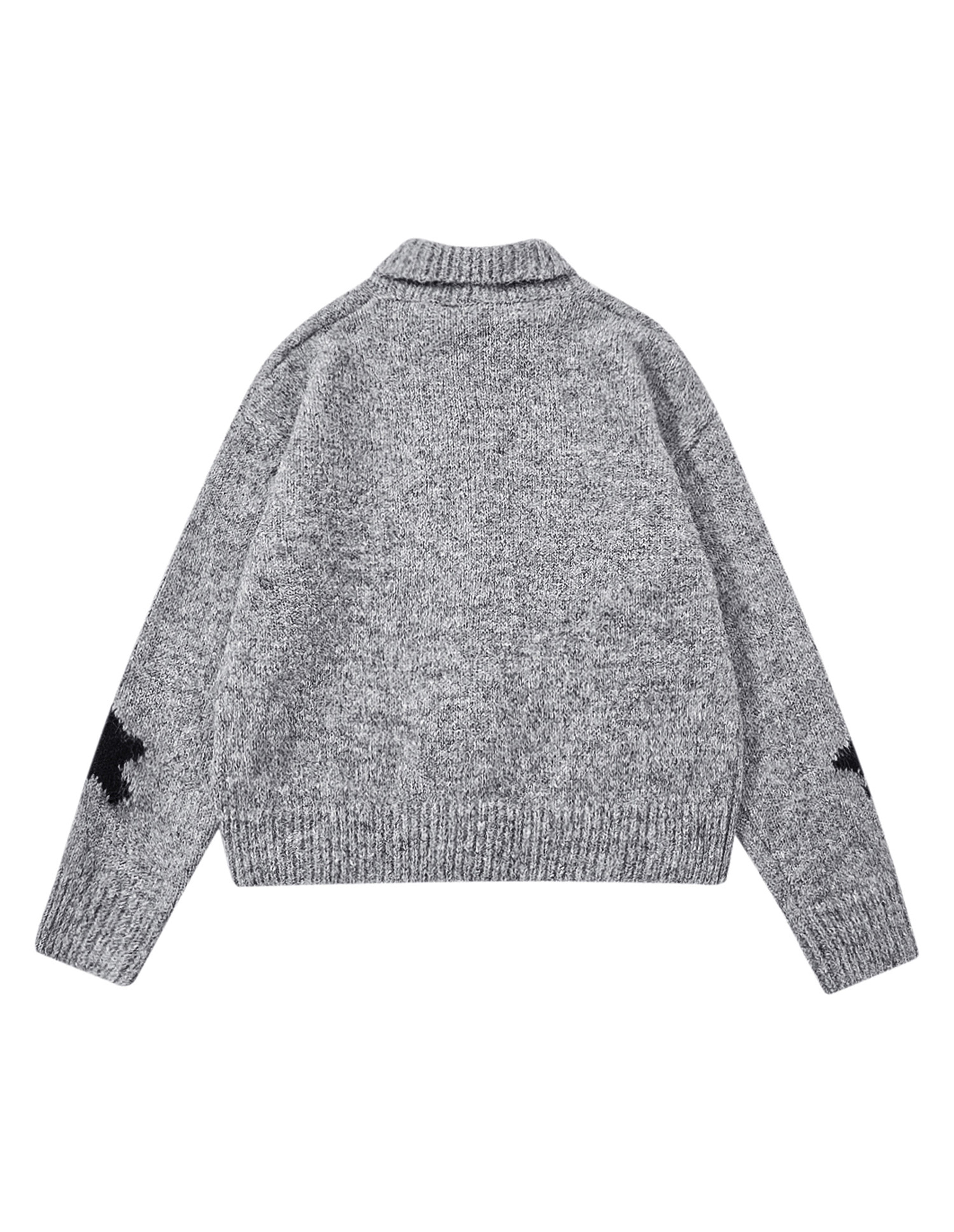 BAKYARDER Vintage Star Jacquard Cropped Cardigan Sweater