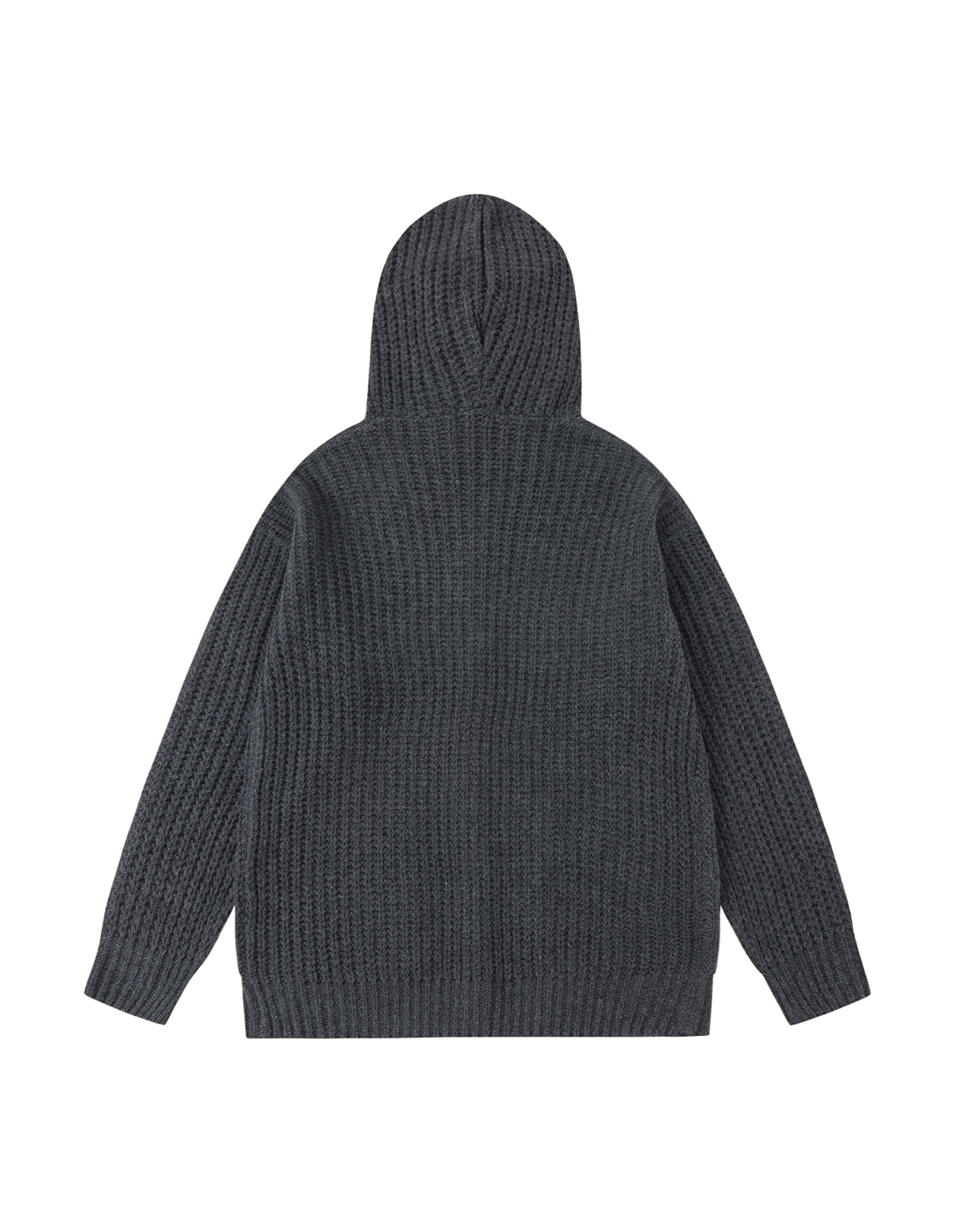 BAKYARDER Vintage Minimalist Cable Knit Hooded Cardigan Sweater