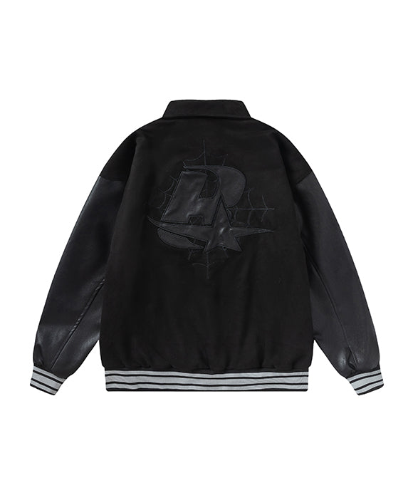 BAKYARDER Vintage Letter Texture Collar Jacket