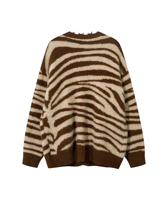 BAKYARDER Vintage Color Block Knit Cardigan