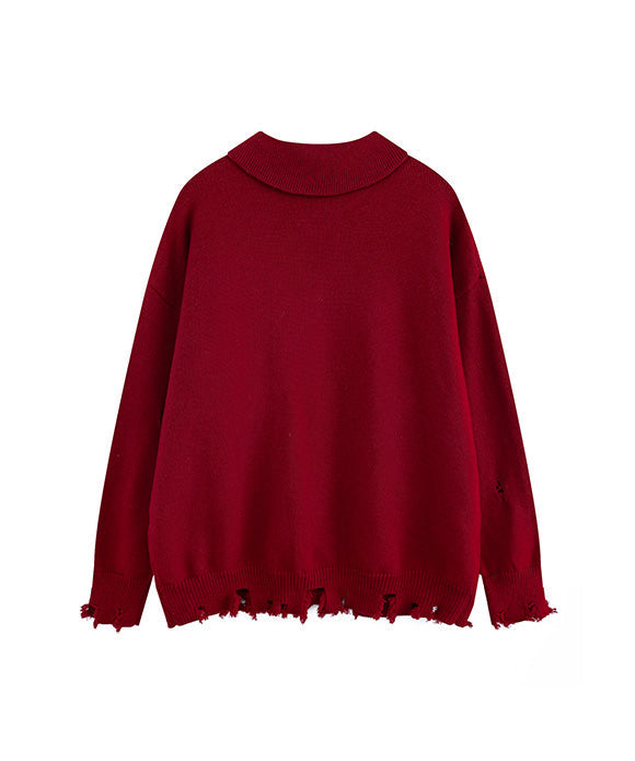 BAKYARDER Vintage Patchwork Distressed Cardigan