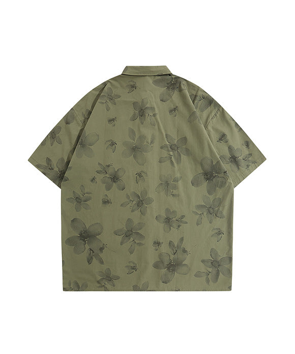 BAKYARDER Baroque Vintage Floral Short Sleeve T-Shirt