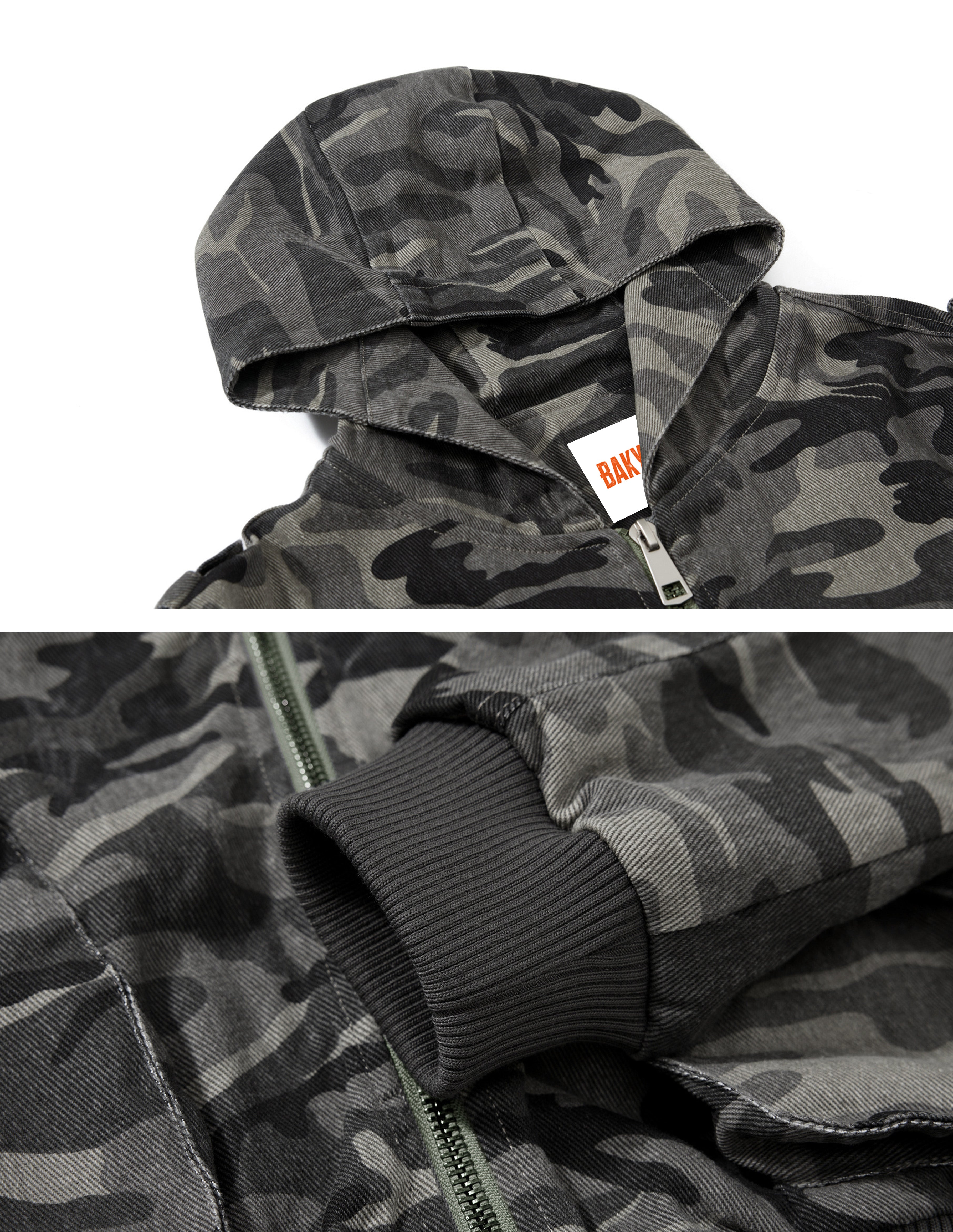BAKYARDER Vintage Utility-Style Camouflage Cargo Jacket