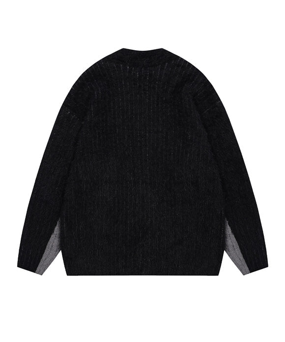 BAKYARDER Vintage Color Block Letter Star Sweater