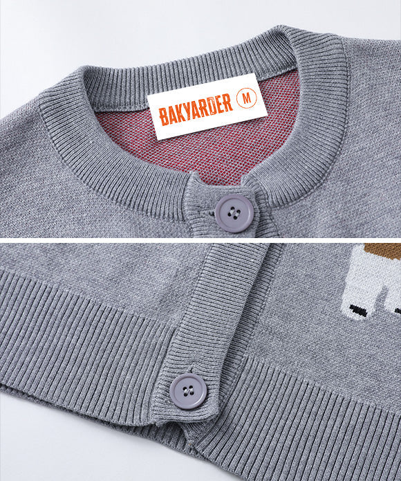 BAKYARDER  Fun Dog Cardigan Sweater