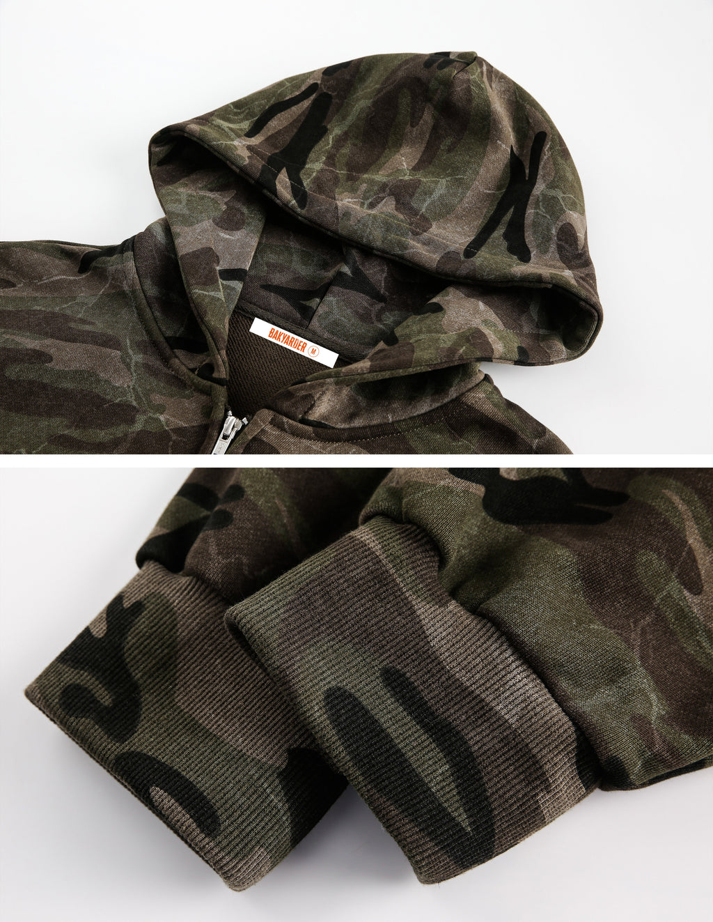 BAKYARDER Vintage Camouflage Hoodie Jacket