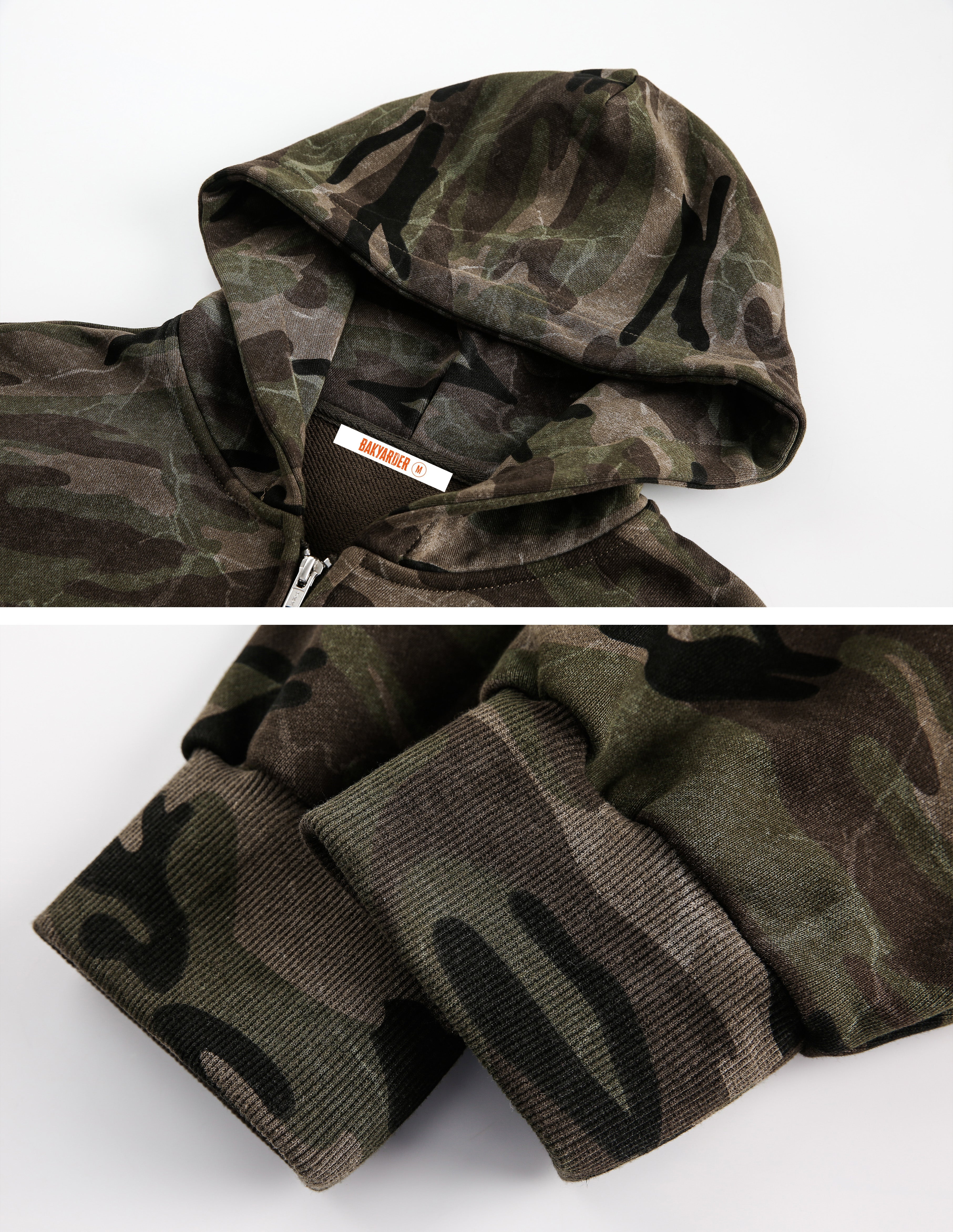 BAKYARDER Vintage Camouflage Hoodie Jacket