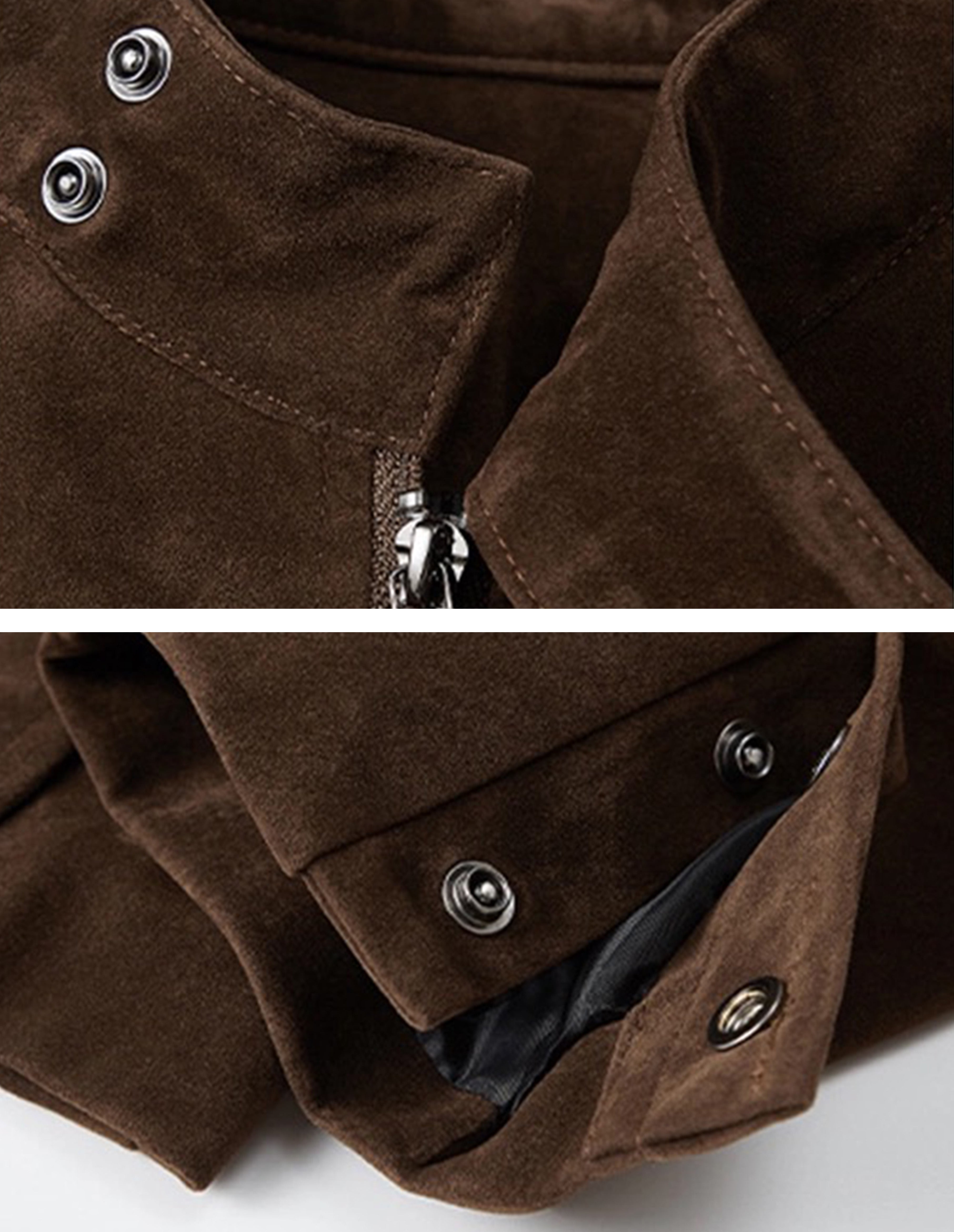 BAKYARDER Vintage Suede Workwear Short Jacket