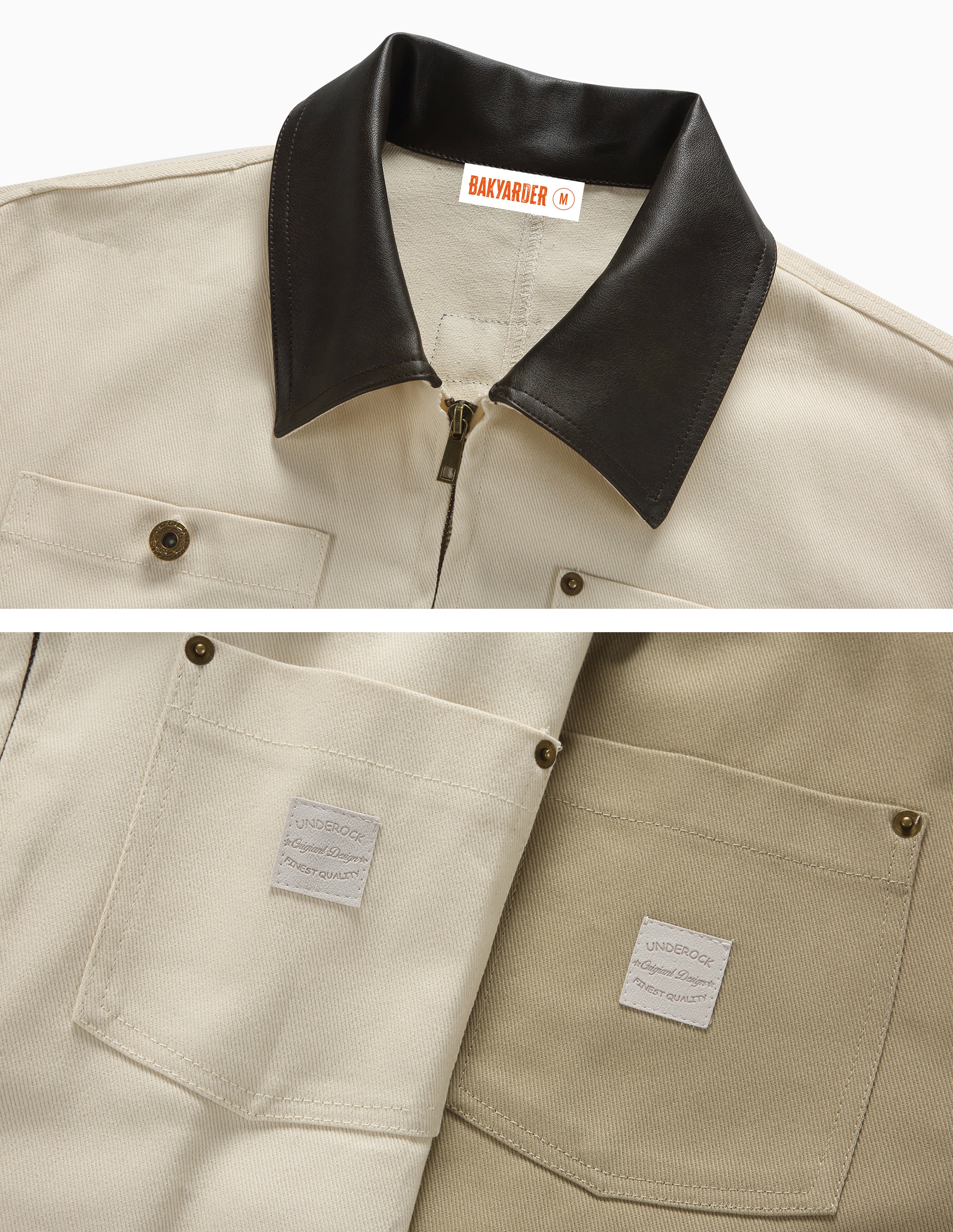 BAKYARDER Vintage Workwear Lapel Multi-Pocket Jacket