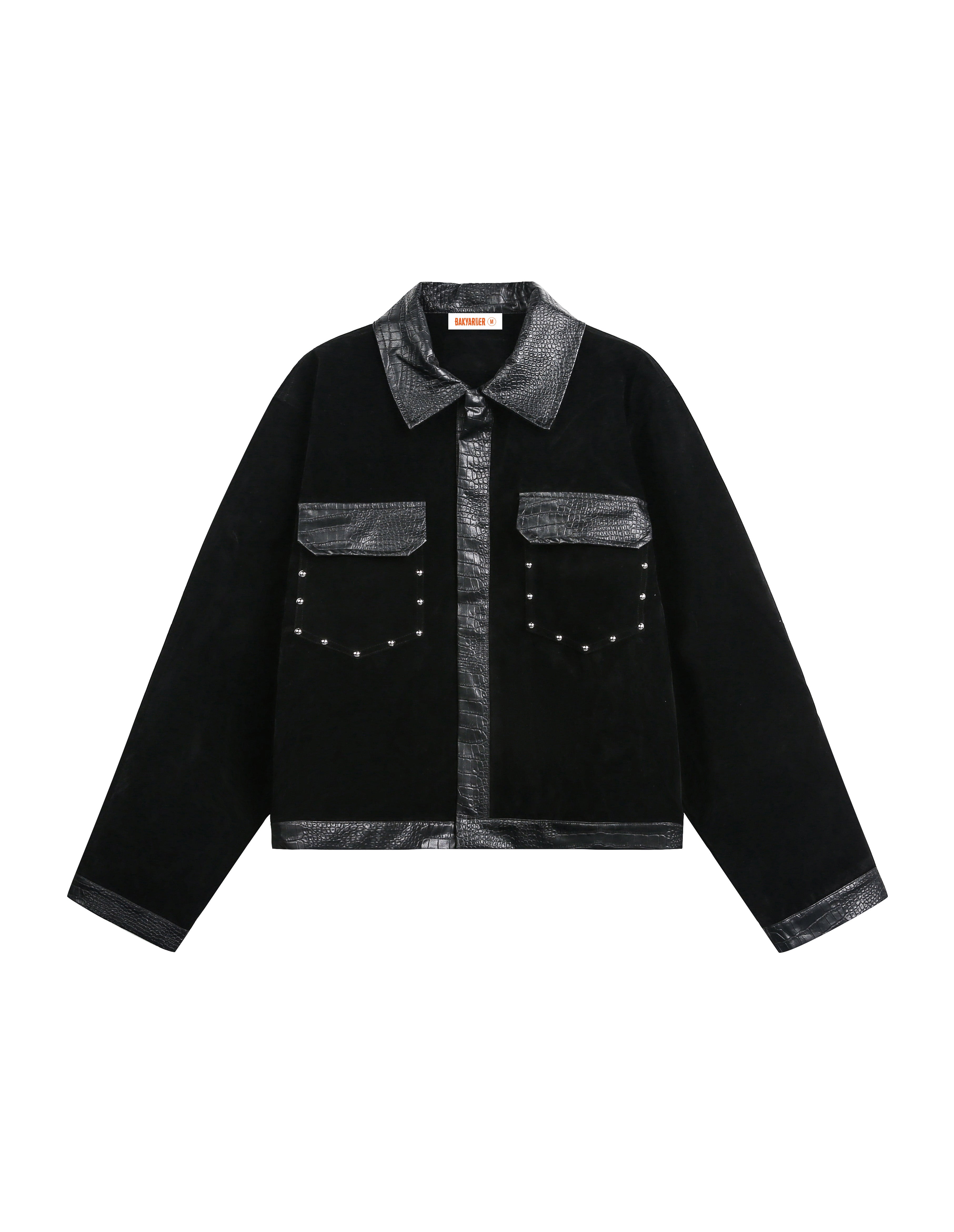 BAKYARDER Vintage Suede Snake Print Jacket