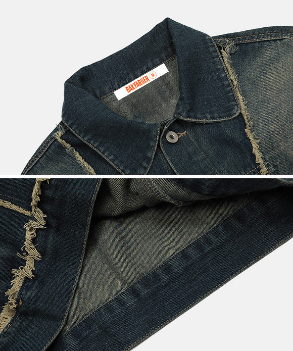 BAKYARDER Vintage Washed Denim Jacket