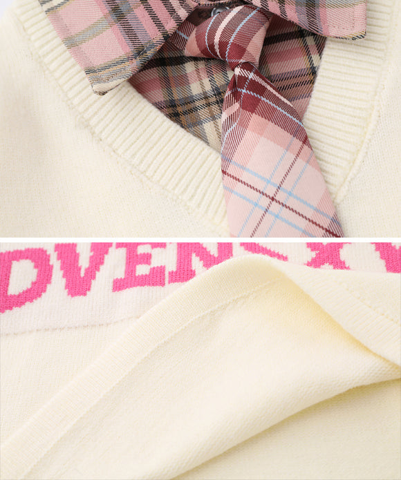 BAKYARDER Women Patchwork Faux Two-piece Sweater