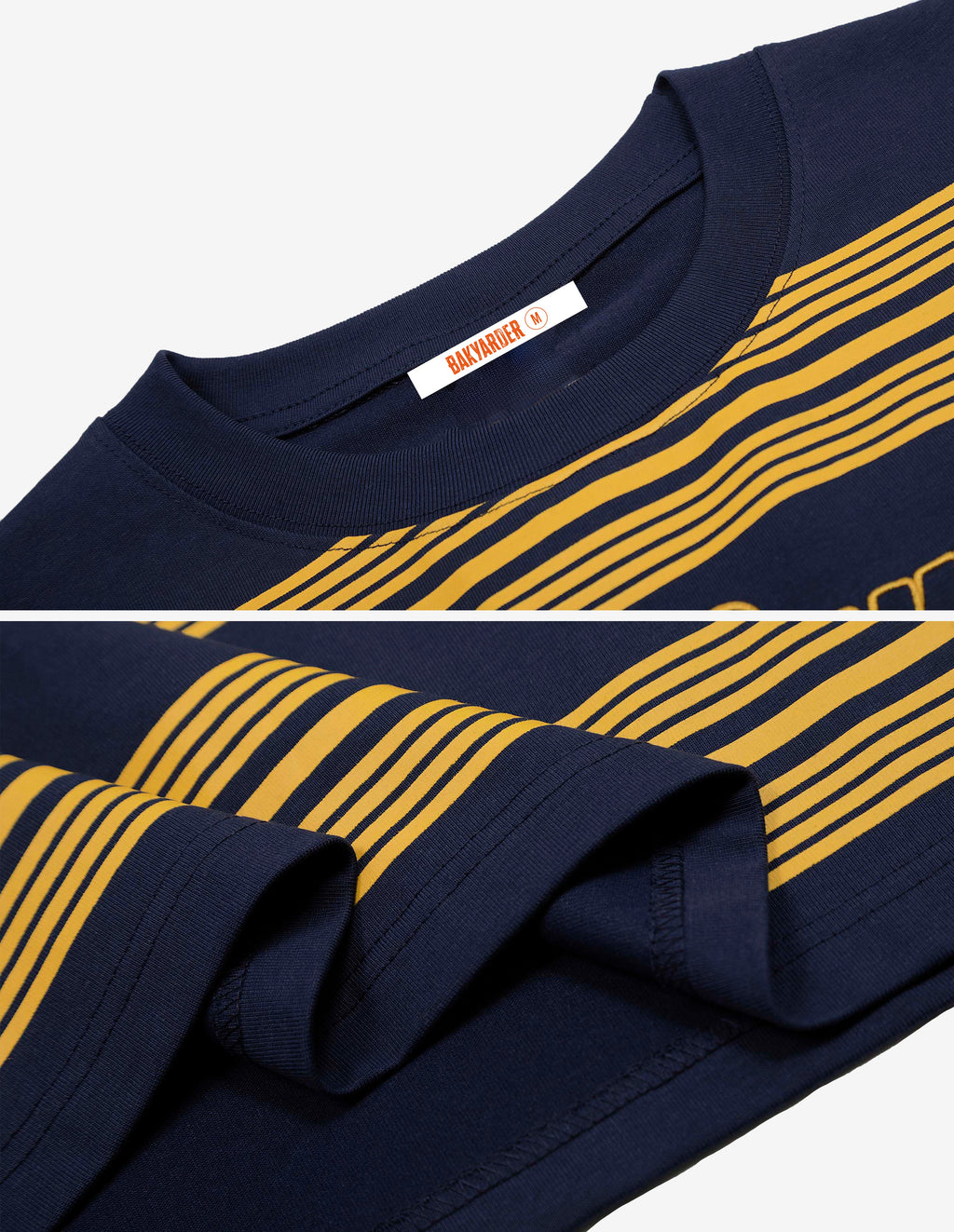 BAKYARDER Vintage Striped Letter T-Shirt