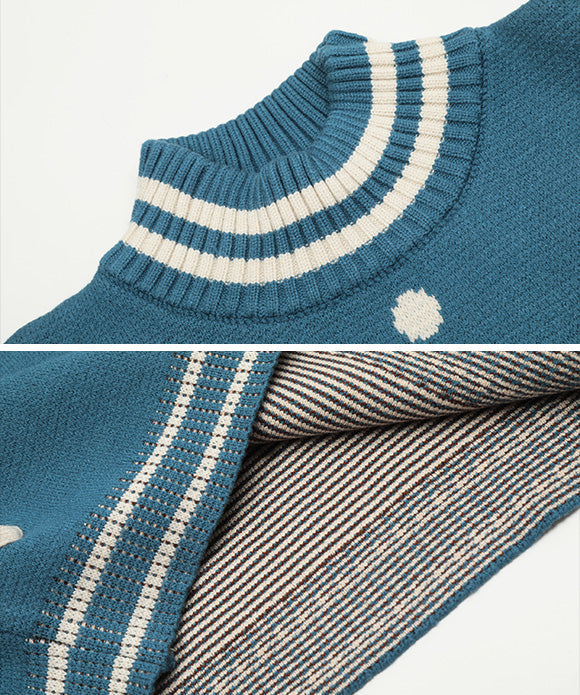 BAKYARDER Vintage Patchwork Color Block Sweater