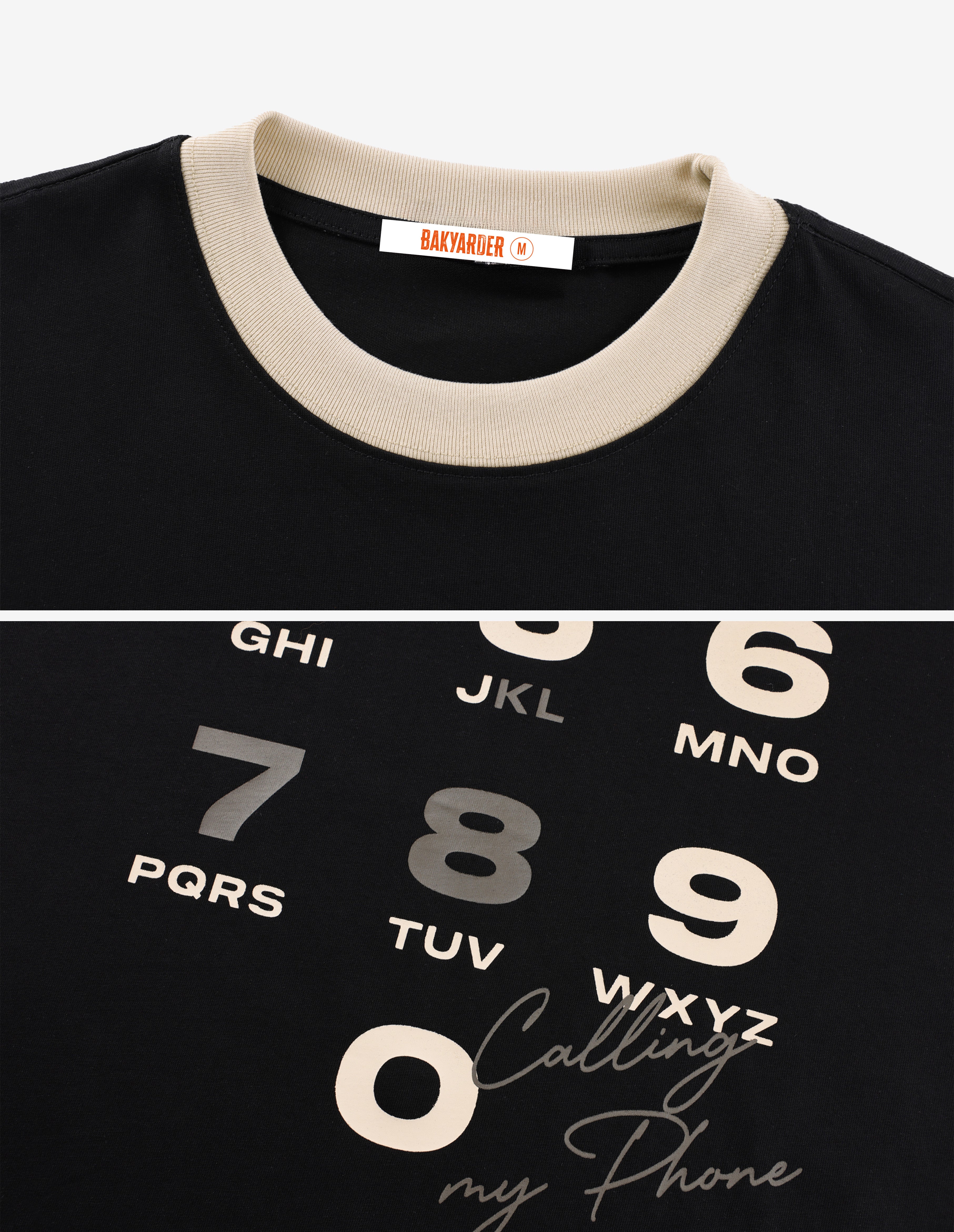 BAKYARDER Vintage Number Print T-Shirt