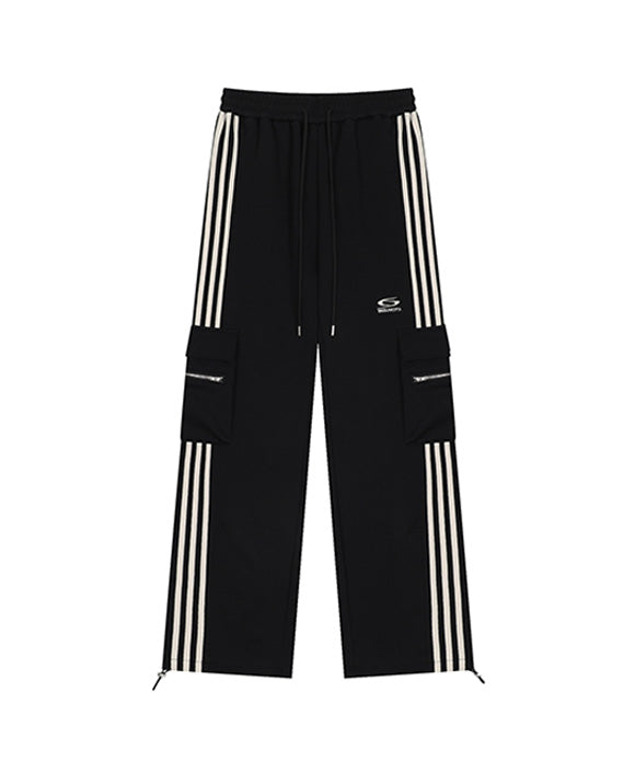 BAKYARDER  Vintage Multi-Pocket Striped Pants