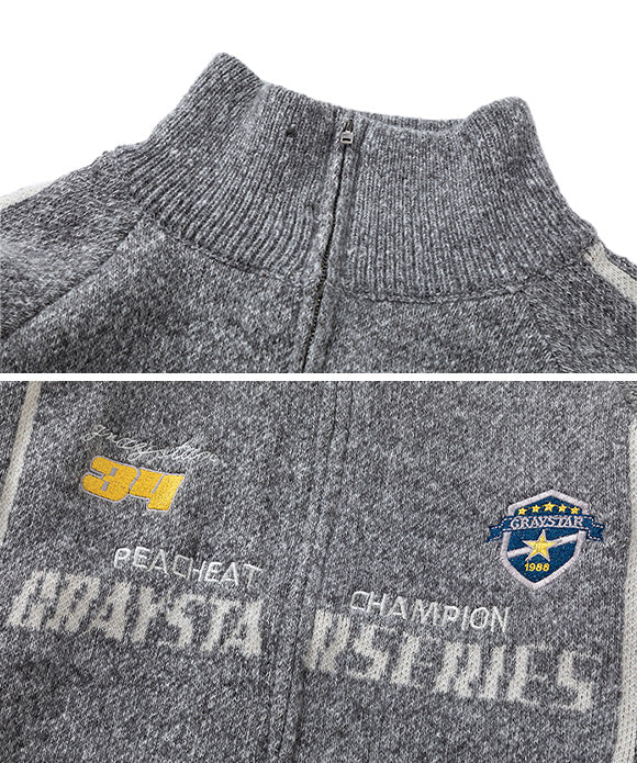 BAKYARDER  Vintage Collegiate Style Stand-Collar Sweater