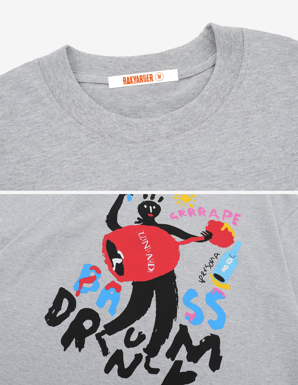 BAKYARDER Vintage Graffiti Print T-Shirt