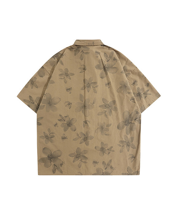 BAKYARDER Baroque Vintage Floral Short Sleeve T-Shirt