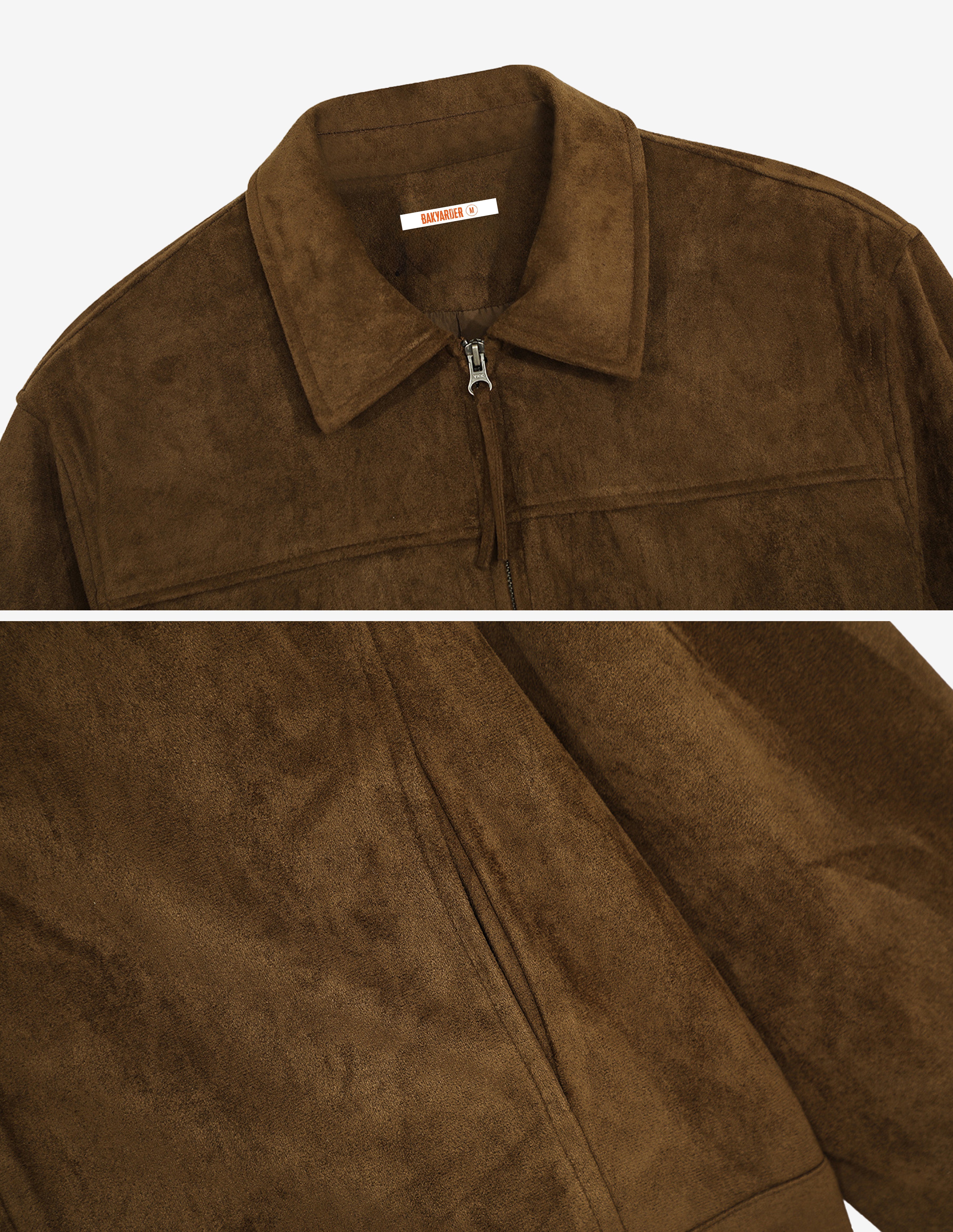 BAKYARDER Vintage Suede Lapel Cropped Jacket