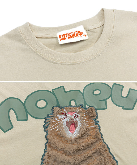 BAKYARDER  Cat Plush Short-Sleeve T-Shirt