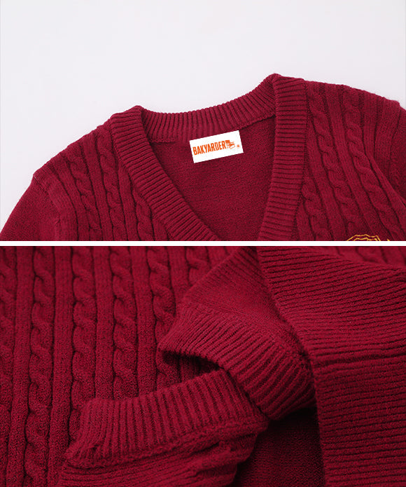 BAKYARDER Women Minimalist Badge Embroidery Cardigan