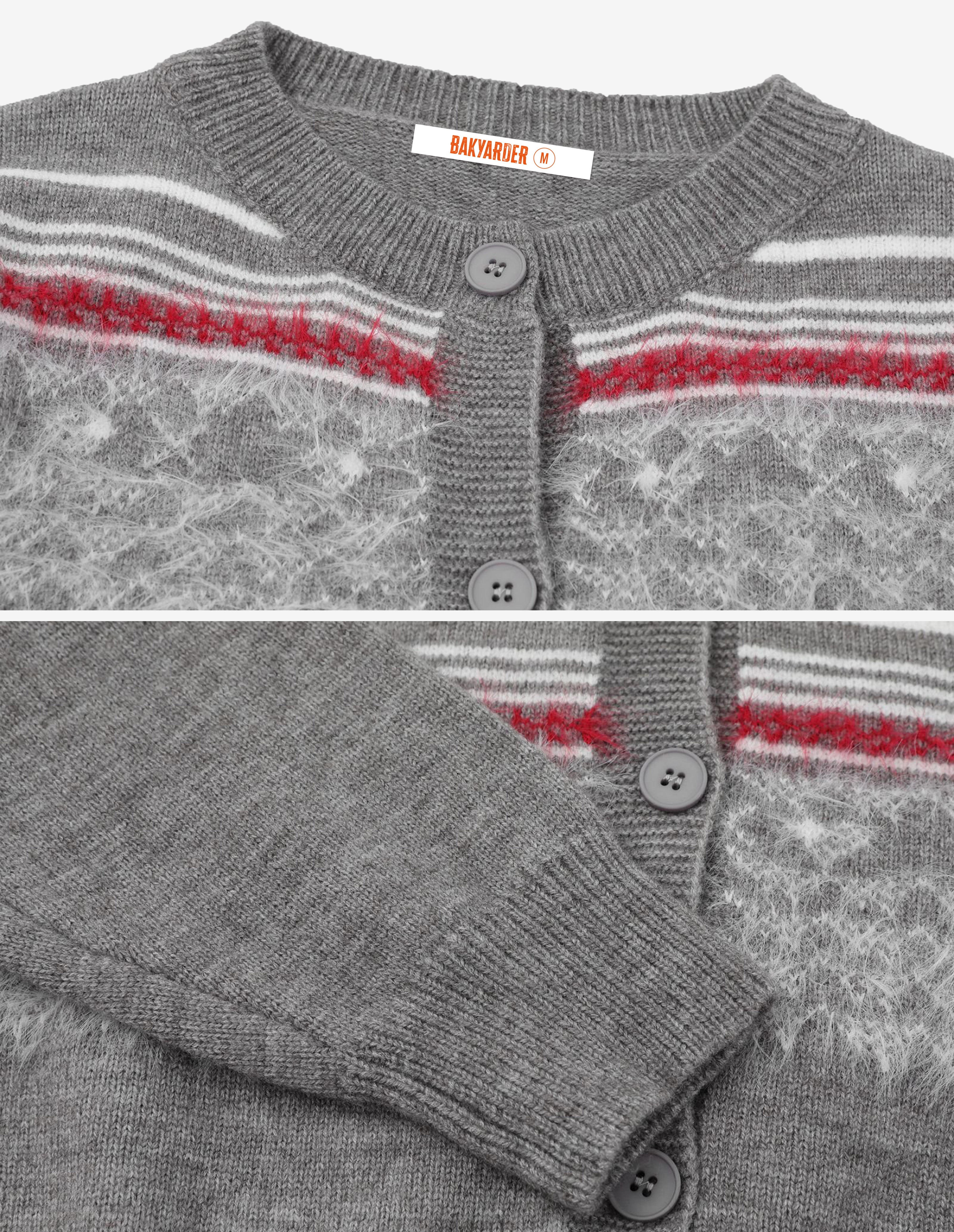 BAKYARDER Vintage Lazy-Style Striped Cardigan Sweater