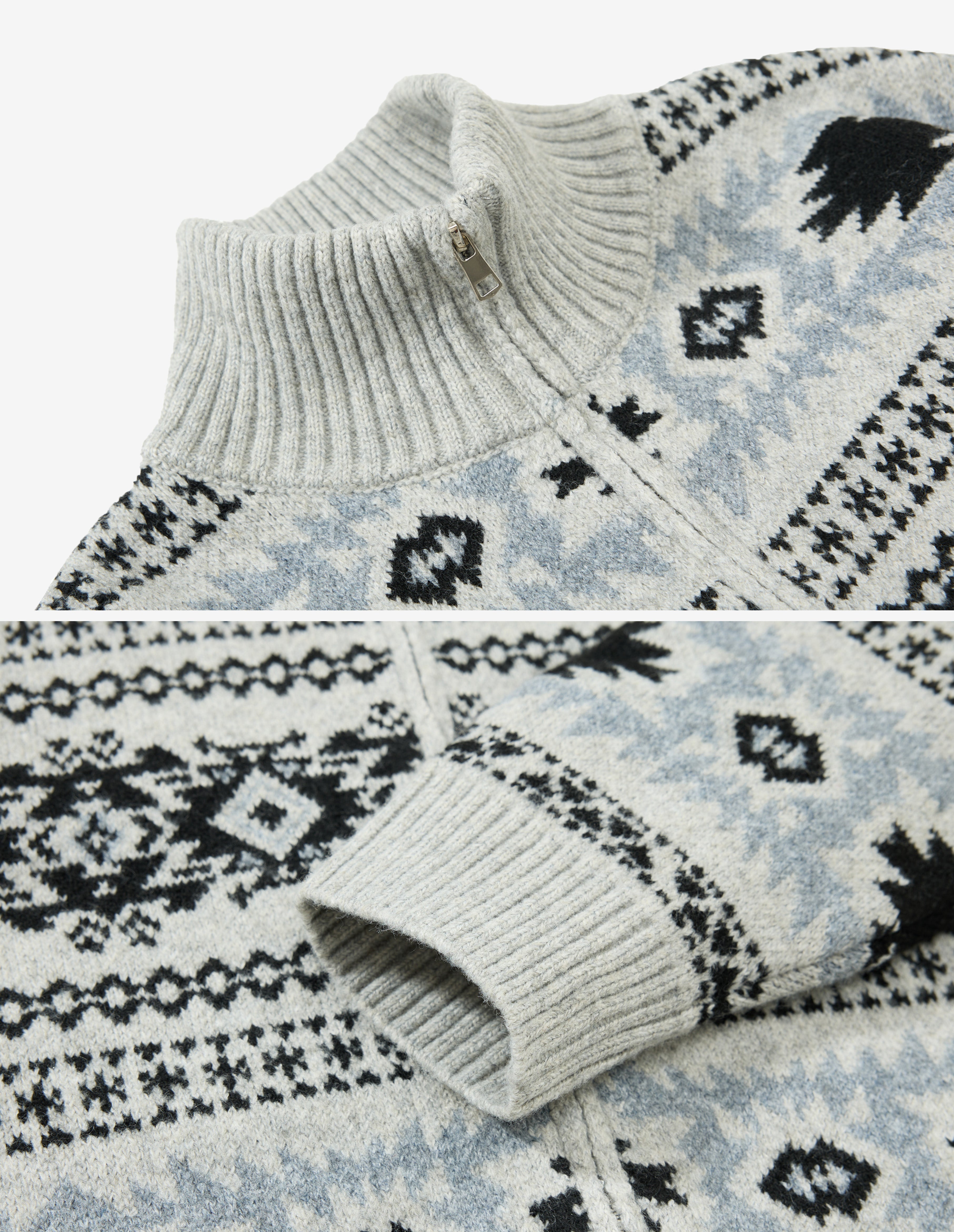 BAKYARDER Vintage Totem Jacquard Cardigan Sweater