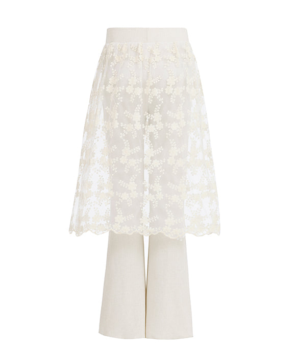 BAKYARDER Women's Lace Skirt Patchwork Fake Two-piece Pants