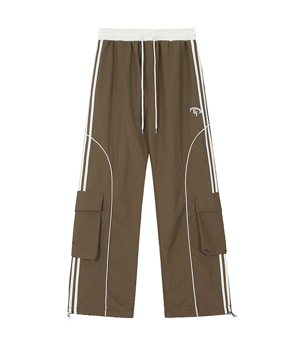 BAKYARDER Vintage Striped Multi-Pocket Cargo Pants