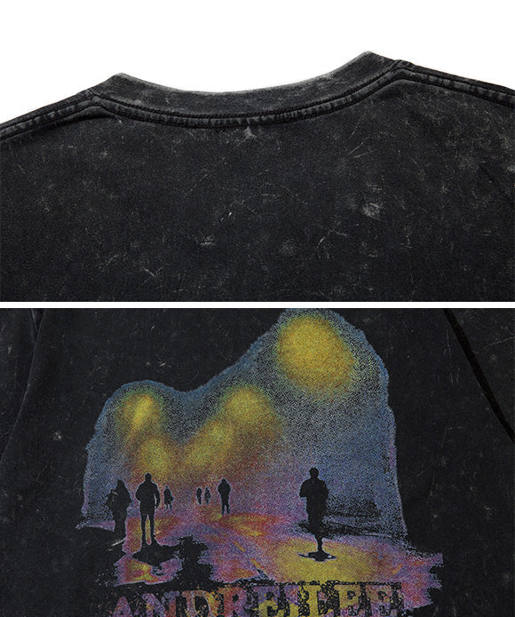 BAKYARDER  Cartoon Foam Printed Short Sleeve T-shirt